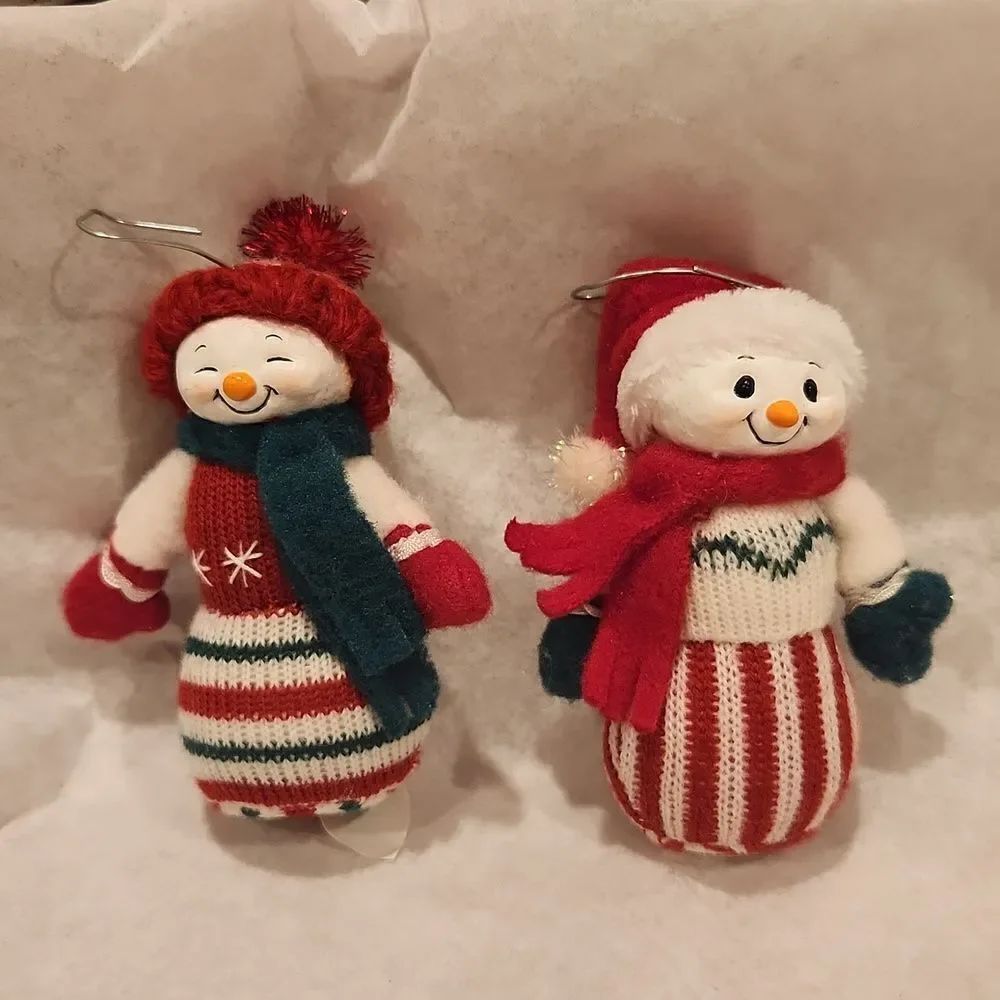 Hallmark 2003 Snowman Christmas Ornaments Set of 2